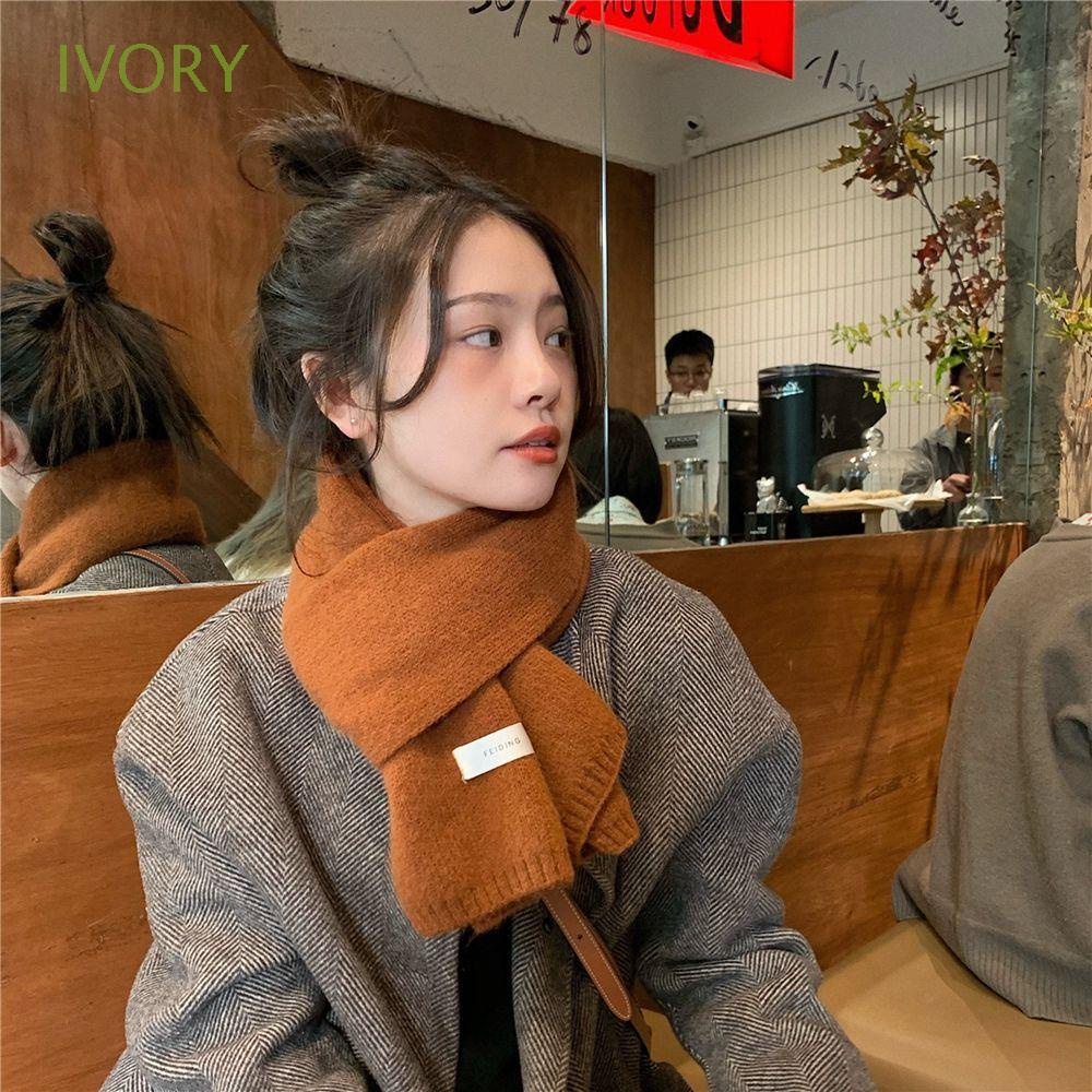 Khăn choàng cổ len cashmere màu sắc retro phong cách Hàn Quốc thanh lịch dành cho nữ