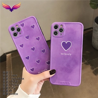 Ốp Điện Thoại Silicon In Hình Trái Tim Màu Tím Cho Iphone 11ProMax XS/XR 78P-K50737