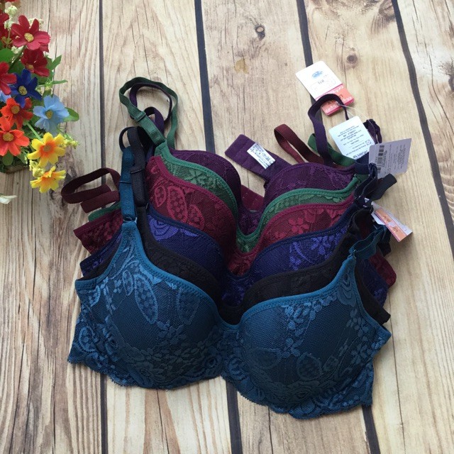 Áo Ngực Ren Lovely Mút Ép Mỏng Gọng Nhựa Đúc Bên Trong