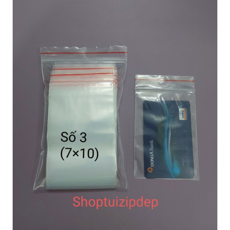 100 chiếc túi zip vuốt mép nhỏ từ Số 00 - số 6 (4x5- 12x17cm)