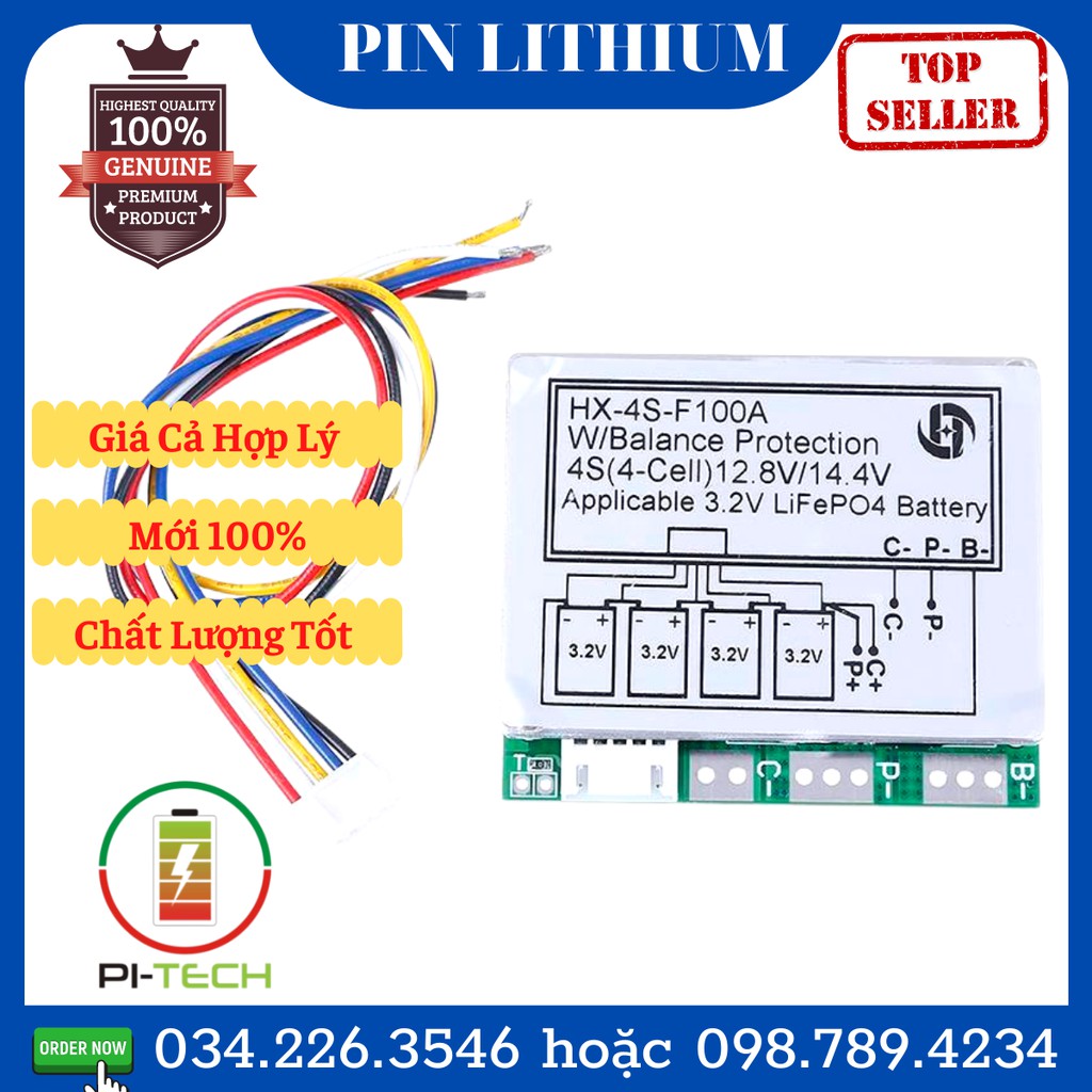 Mạch bảo vệ pin 3.2v HX-4s-F100a (Bản tiếng Anh)