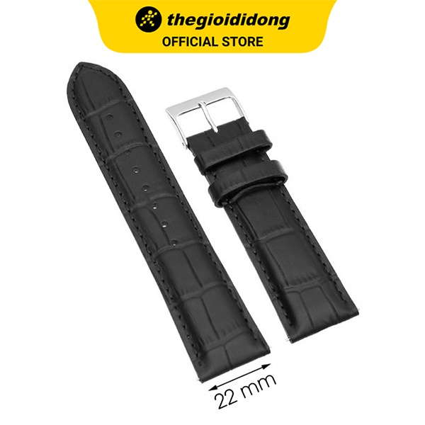 Dây da MVW cho đồng hồ 22 mm đen L021-06-22