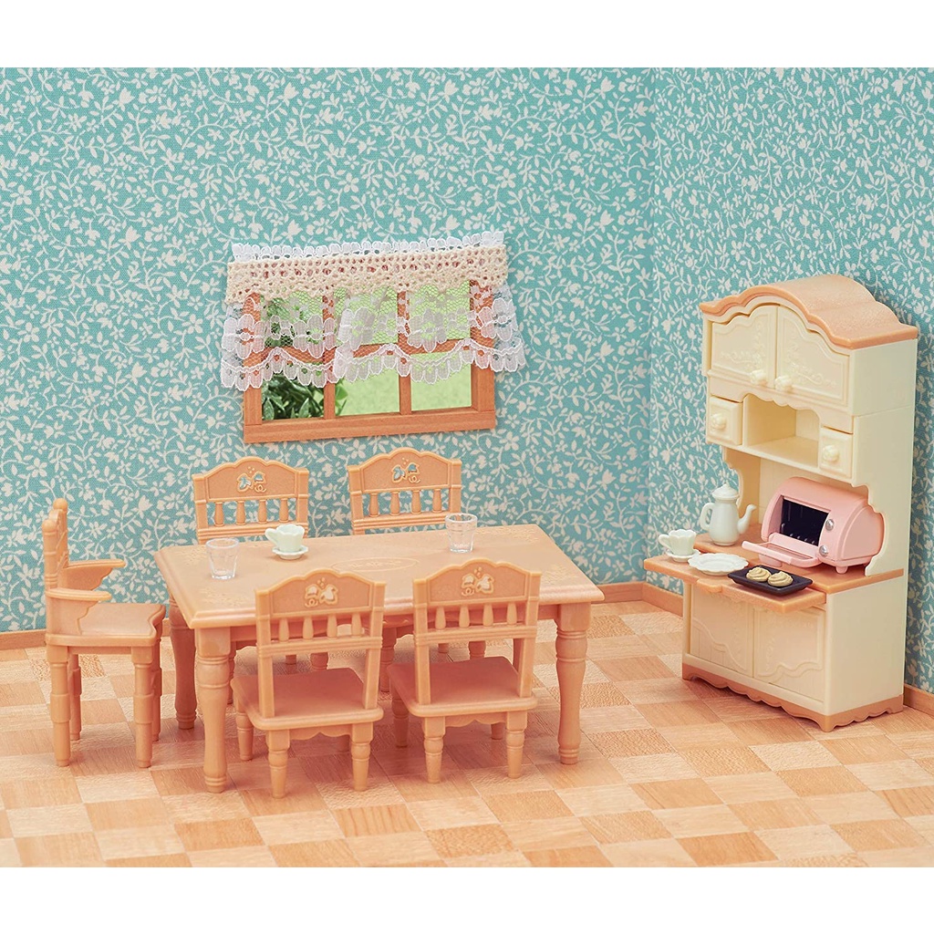 Sylvanian Families Calico Critters Bộ Nội Thất Phòng Ăn Dining Room Set