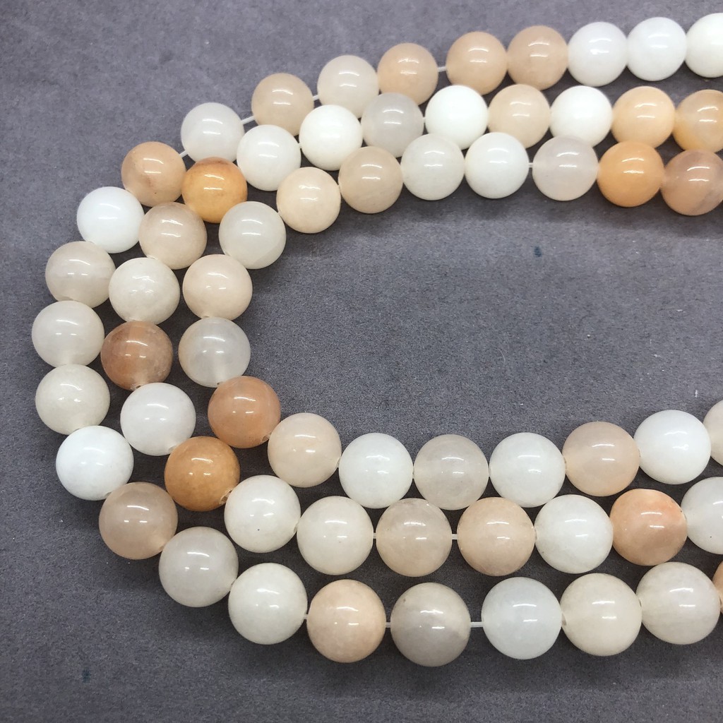 Chuỗi hạt đá thạch anh hồng hình tròn 4-12mm DIY