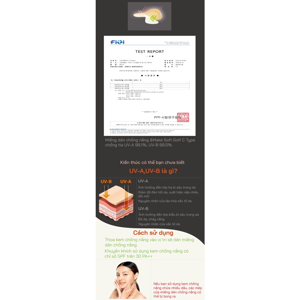 SoftGolf C Miếng Dán Chống Nắng &Make Bảo Vệ Da Mặt Chống Tia UV, Dành Cho Thể Thao Ngoài Trời Golf v.v..soon100u