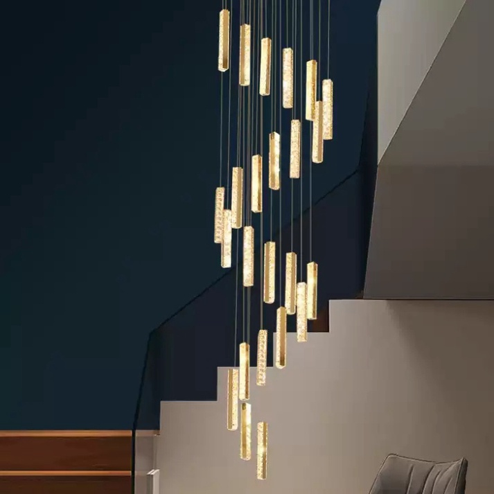 Đèn thả thông tầng thanh phale HTK030V+T, đèn chùm phòng khách  ĐÔ THÀNH LIGHT