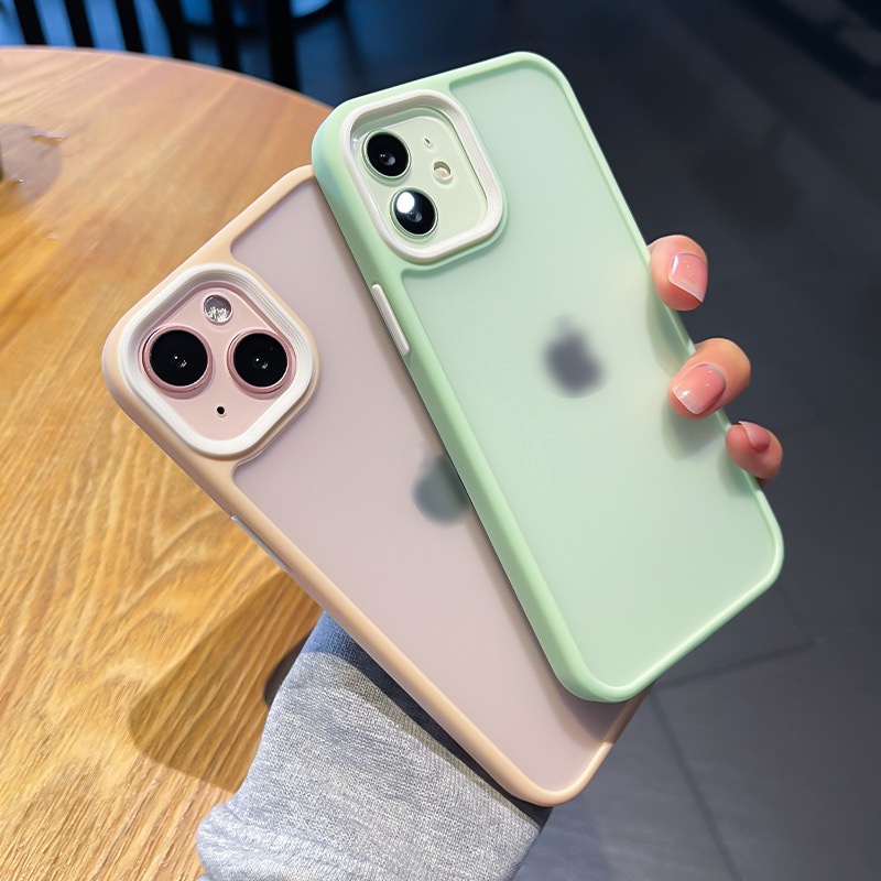 Ốp điện thoại trong suốt màu nhám chống sốc cho iPhone 13 pro max 13 mini 12 11 pro max x xs max xr 7 8 plus se 2020 | BigBuy360 - bigbuy360.vn