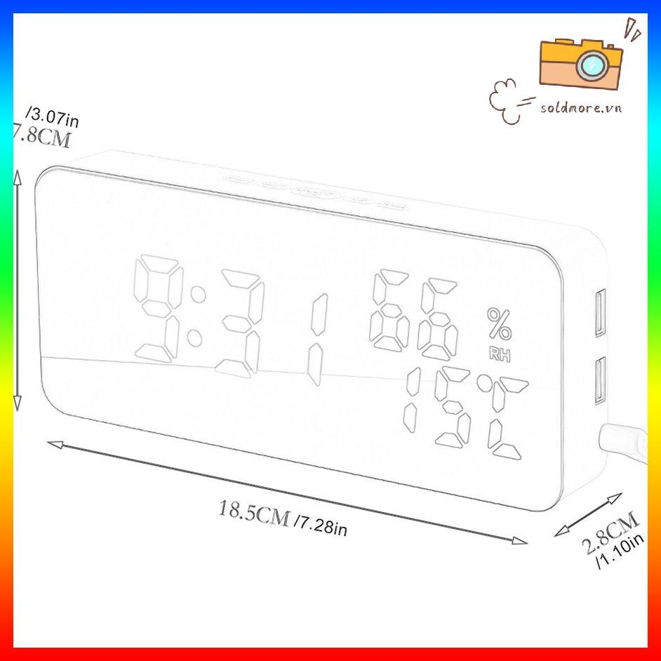 Đồng Hồ Báo Thức Kỹ Thuật Số Để Bàn Có Đèn Led Và Chức Năng Đo Nhiệt Độ