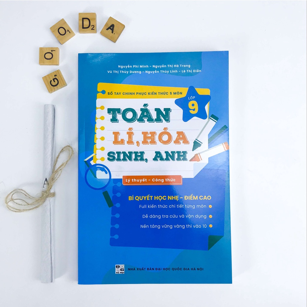 Sách Sổ Tay Chinh Phục Kiến Thức 5 Môn Toán – Lí – Hóa – Sinh – Anh Lớp 9