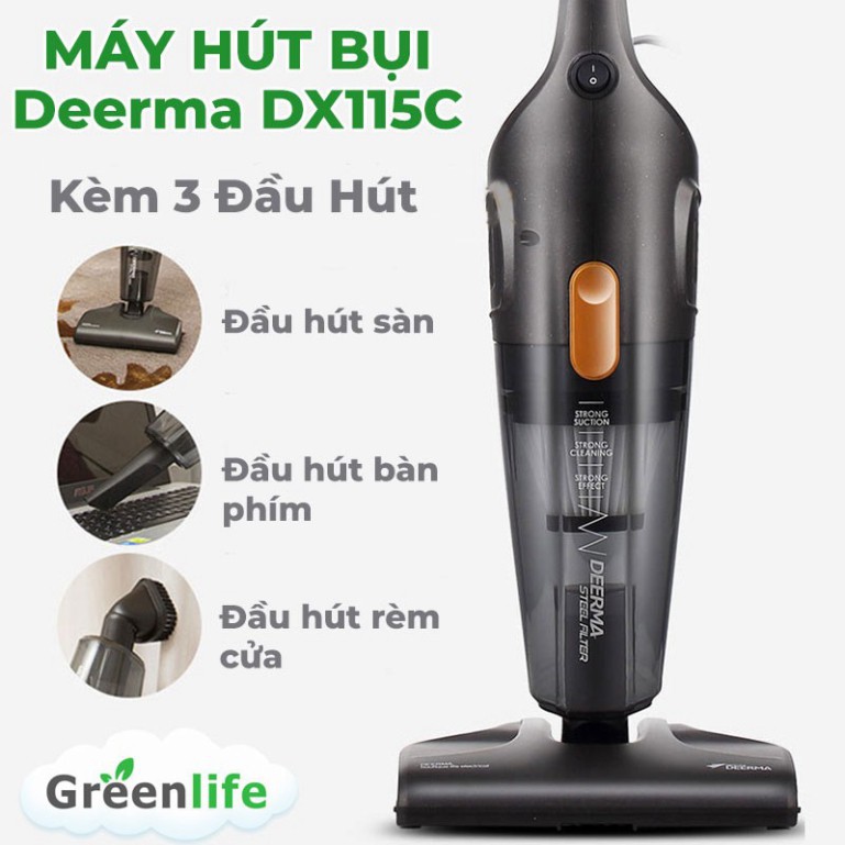 Máy hút bụi cầm tay Deerma DX115C - Máy hút bụi gia đình 3IN1 đa năng tiện dụng [14000Pa,60W]hút nệm, đệm, sàn siêu tốt