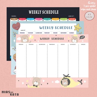 Lịch lên kế hoạch hàng tuần gắn tường a3