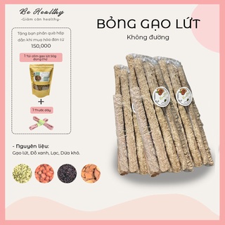 Bỏng gạo lứt giảm cân không đường BeHealthy giòn thơm ăn vặt ăn kiêng túi 150gam