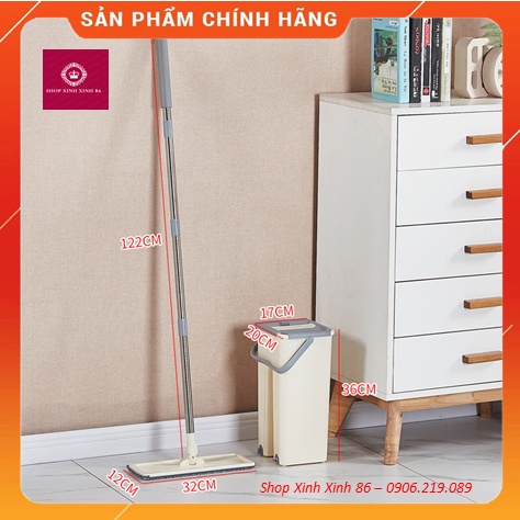 [TẶNG 2 BÔNG LAU] Cây Lau Nhà Thông Minh Tự Vắt Đầu Xoay 360 Độ Ngăn Giặt - Vắt Riêng Biệt Siêu Sạch