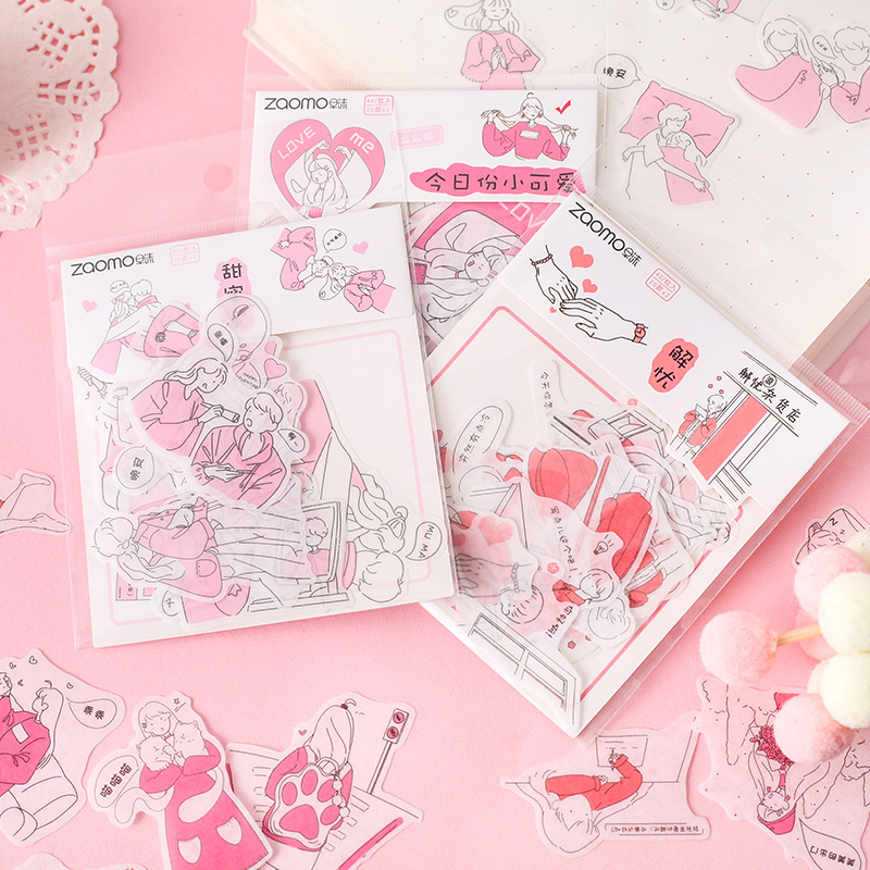 Set 40 Sticker Dán Trang Trí Dễ Thương
