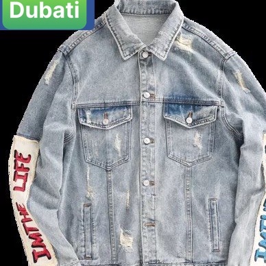 ÁO KHOÁC JEAN NAM CHẤT BÒ CHỮ STRANGE PHONG CÁCH CAO CẤP HOT TREND- DUBATI FASHION