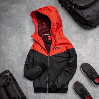 NIKE - Áo khoác thể thao nam nữ Nike Sportswear Men's Windrunner Jacket chính hãng - Đen x Cam