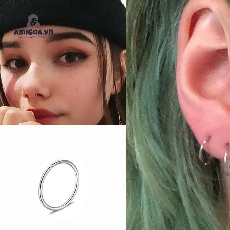 ✨✨KHUYÊN MŨI TRÒN (8mm/10mm) - Khuyên Thép Y Tế - Khuyên Mũi Nửa Vòng