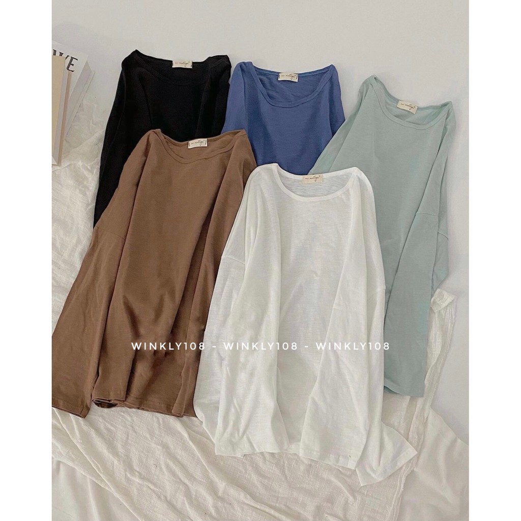 [Ảnh thật] Áo phông trơn dài tay basic ulzzang