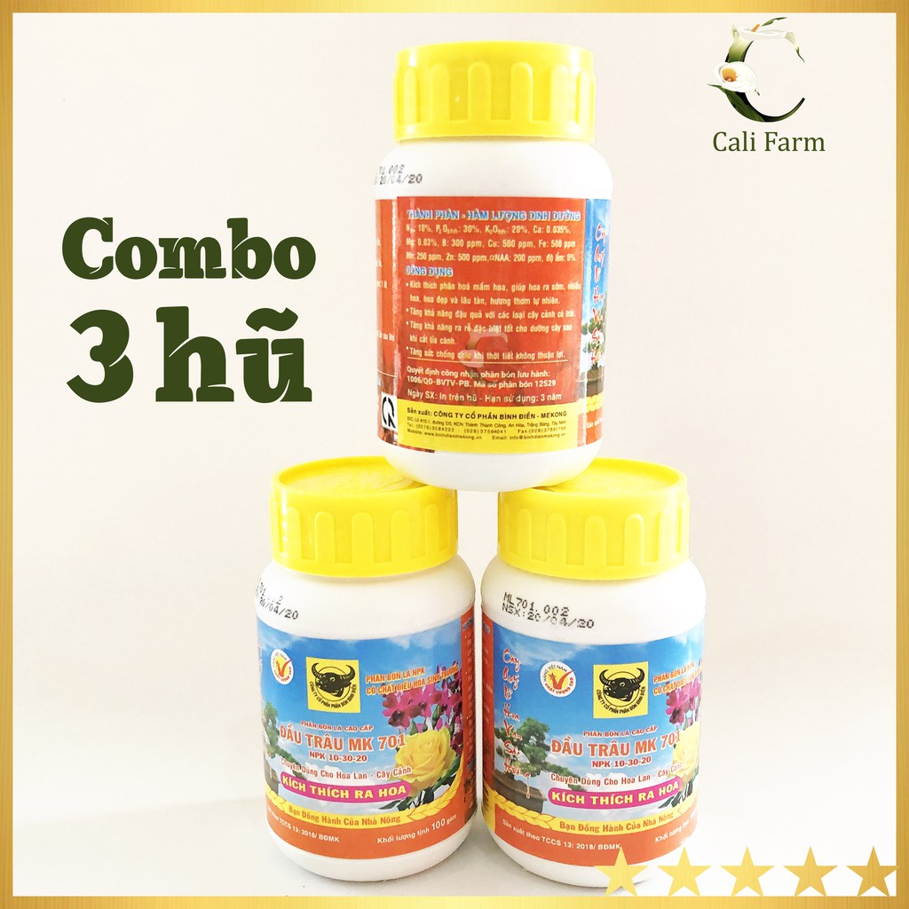 [Combo 3] Phân Bón Đầu Trâu 701 Kích Thích Ra Hoa 100g