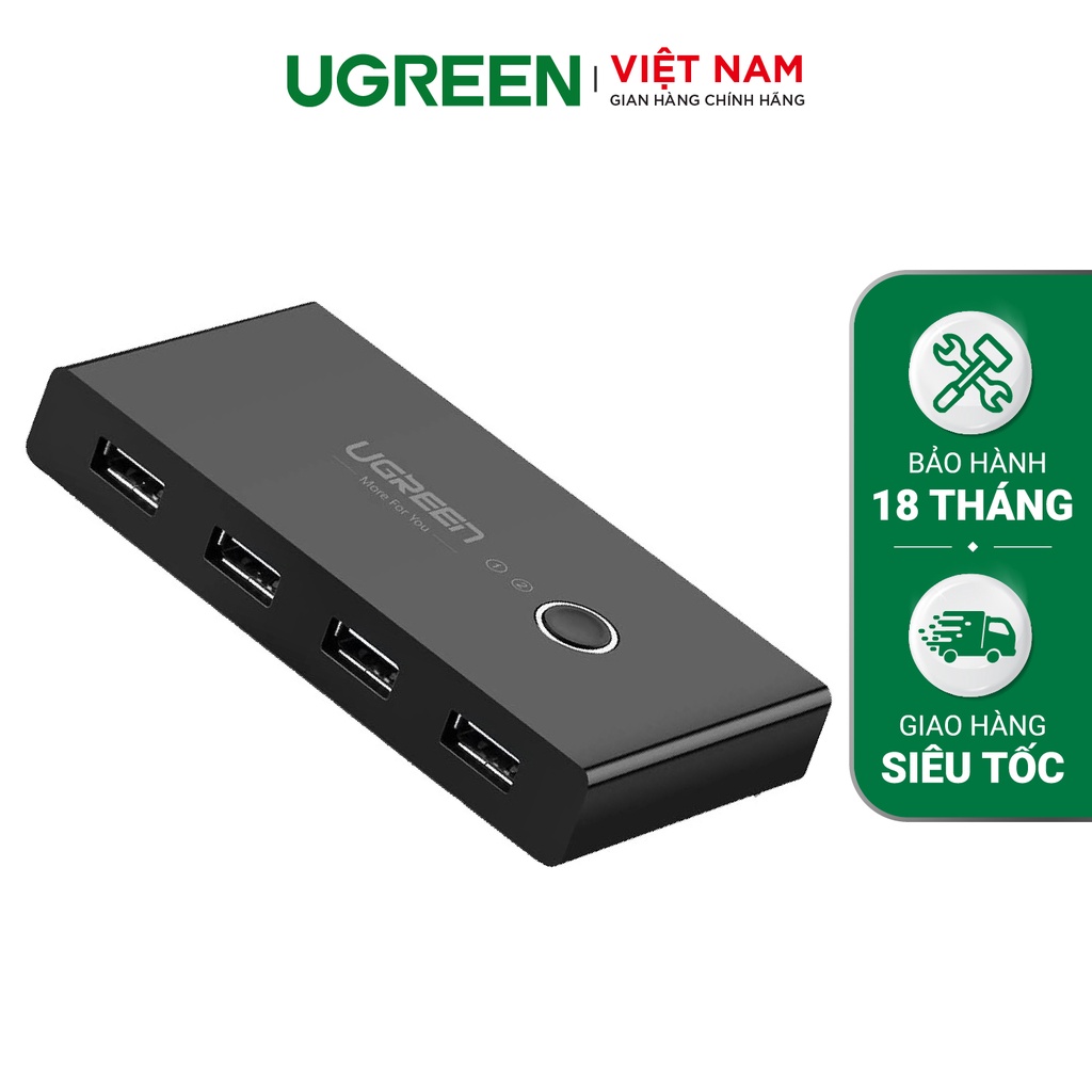 Bộ chia sẻ máy in USB 2.0 từ 4 thiết bị vào 2 máy tính UGREEN US216 30767- Hàng phân phối chính hãng - Bảo hành 18 tháng