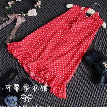 VÁY BÉ GÁI BI ĐỎ DÁNG ĐUÔI CÁ 13-25KG