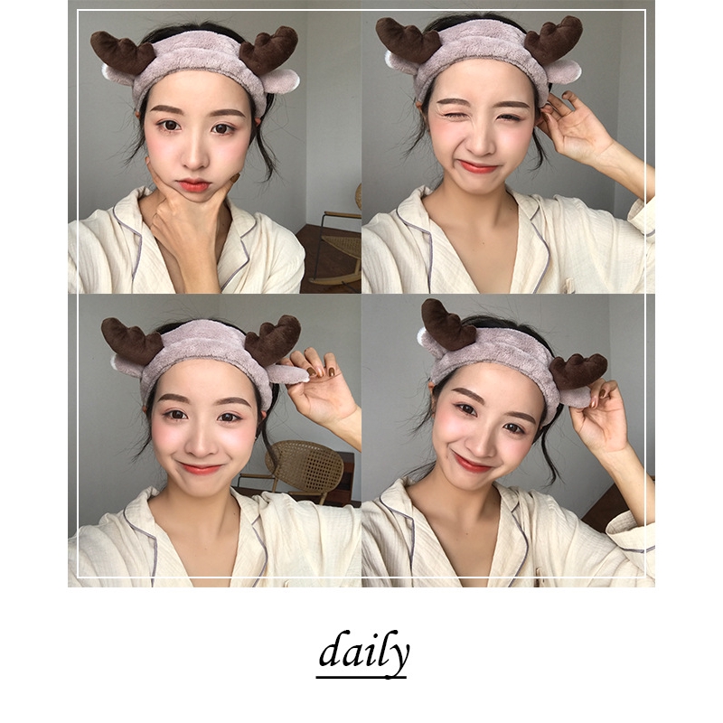 Băng đô cài tóc hình sừng hươu phong cách Hàn Quốc cho nữ