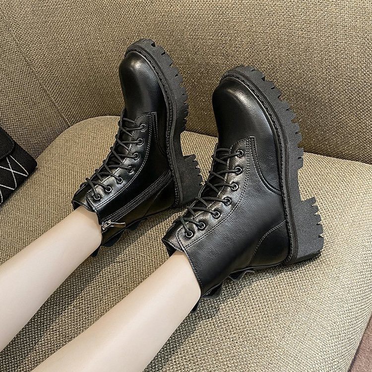 XẢ KHO (S99) Bốt nữ cao cổ 4 phân dây buộc cá tính (Mã 2062)