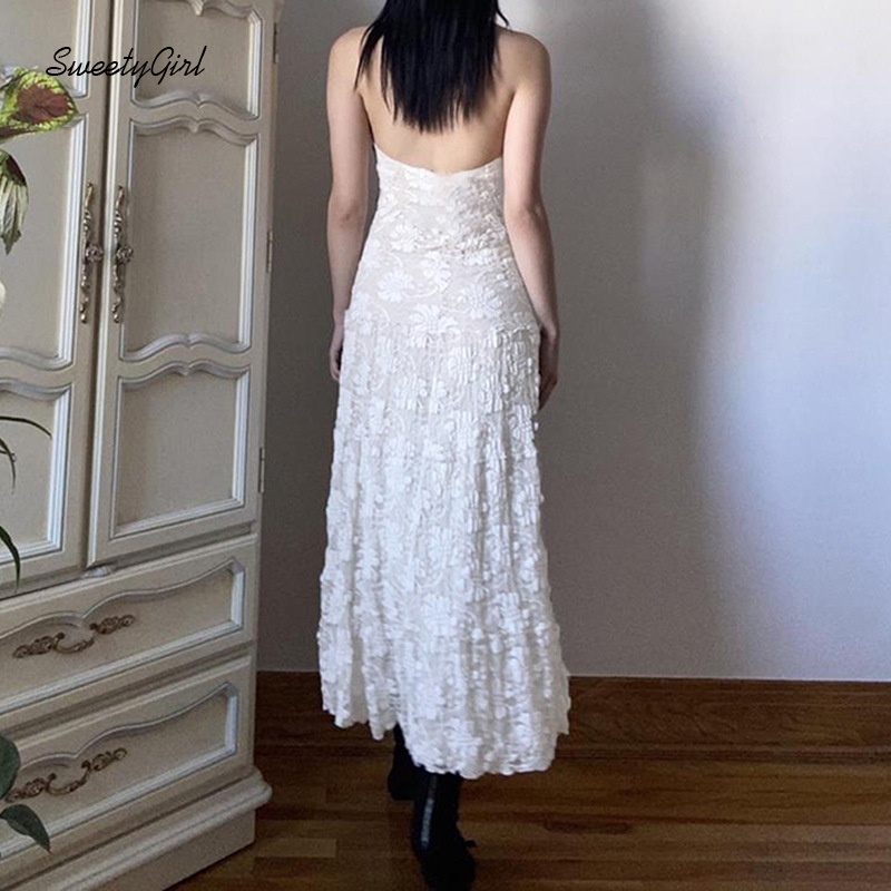 Đầm Maxi Không Tay Cổ Vuông Phối Ren Màu Sắc Ngọt Ngào Thời Trang 2022 Cho Nữ