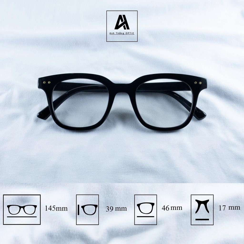 Kính cận thời trang nam nữ phong cách Hàn Quốc, mắt kính không độ chống ánh sáng xanh đẹp giá rẻ 050