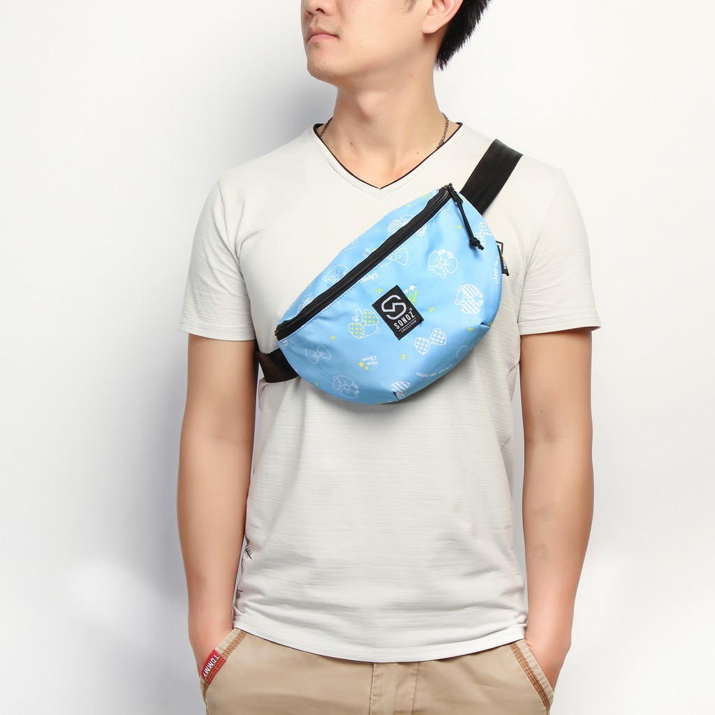 Túi Đeo Ngực SONOZ LE BOOM WAIST BAG BLEUNOEUD1118 / Xanh ngọc hình nơ