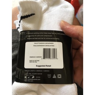 Tất Nike cổ ngắn Drifit Pack 3