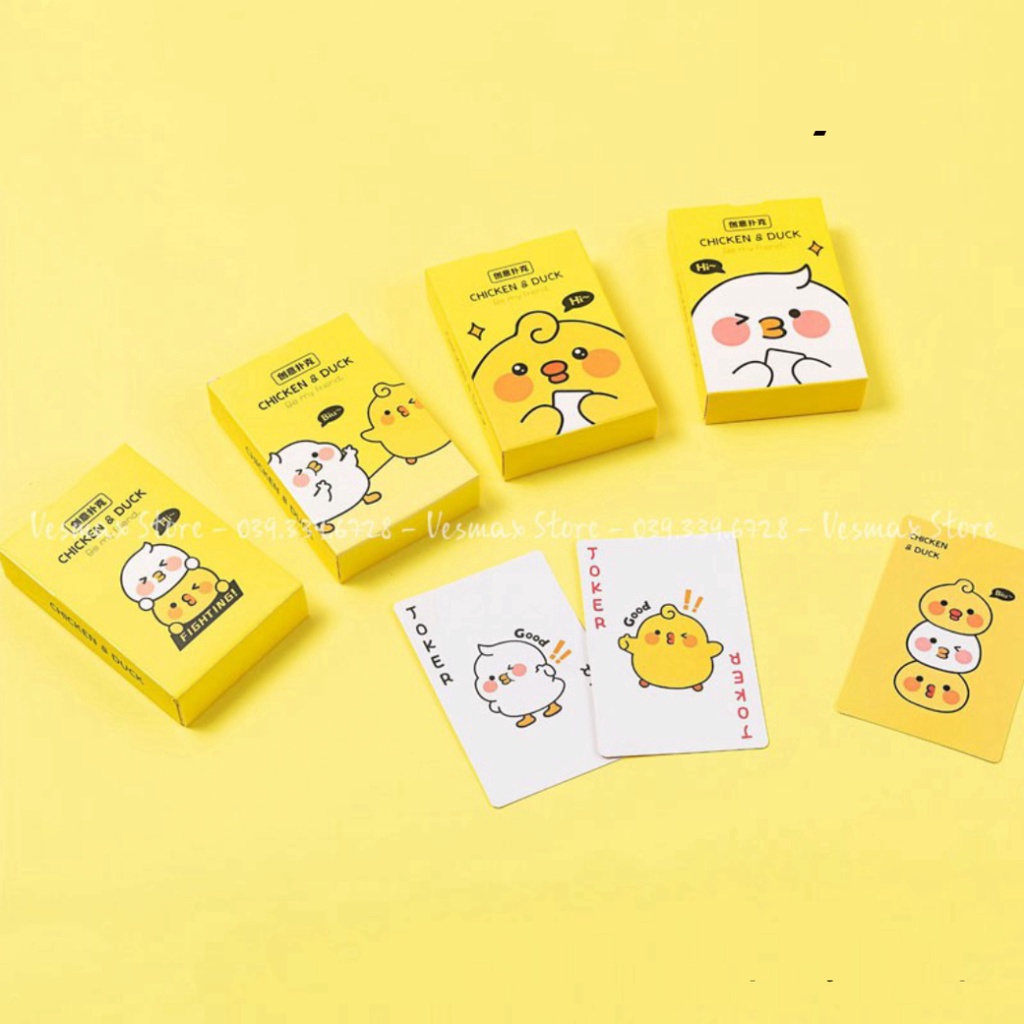 01 lốc gồm 12 bộ bài tây dễ thương, poker tú lơ khơ hoạt hình cute