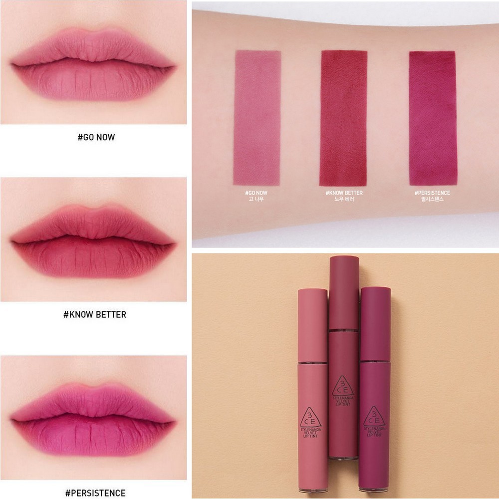 [Kim Quyên Cosmetics] Son kem lì 3CE Stylenanda Velvet Lip Tint (Auth có bill)