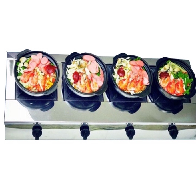 Bếp gas 4 của ngang, bếp ga 4 họng làm mỳ cay, bánh xèo, cơm niêu