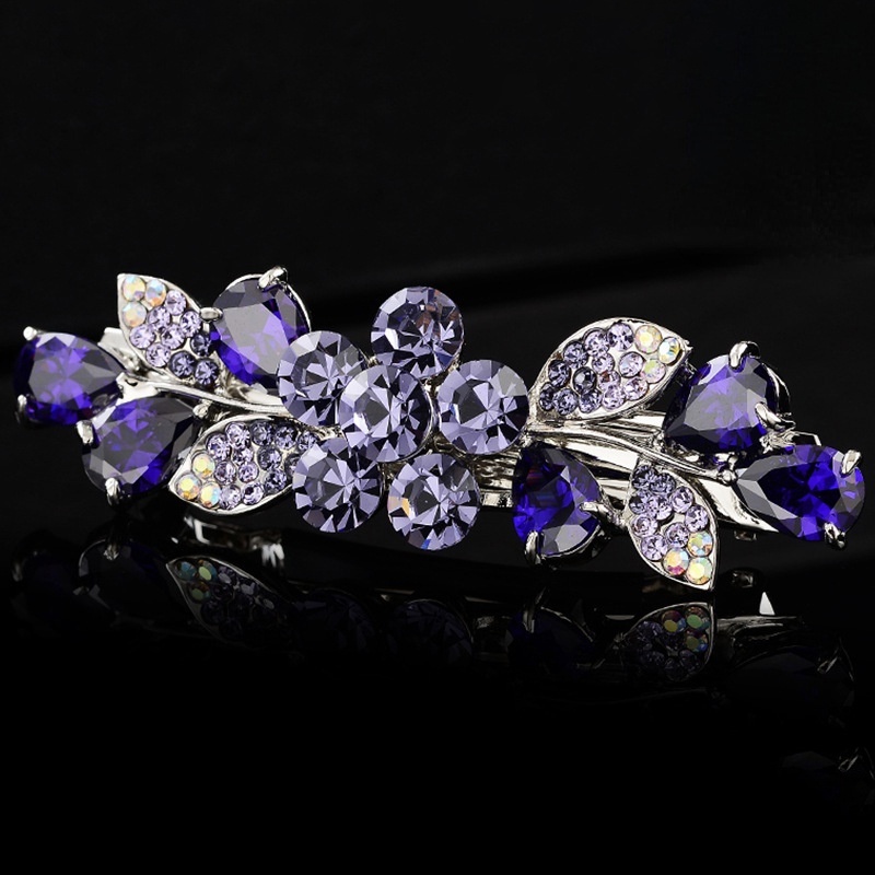 Kẹp Tóc Hình Bông Hoa Đính Kim Cương Giả Đơn Giản