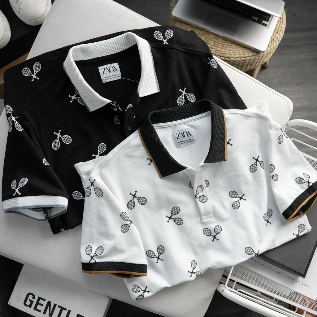 Áo thun polo nam họa tiết ZR Tennis ss2022 - Áo thun nam cotton xuất xịn, sang trọng - THE BASIC