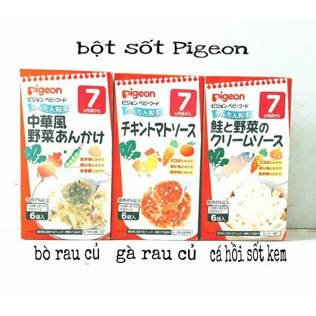 Bột soup sốt Pigeon ăn kèm cháo/mì/nui cho bé từ 7 tháng