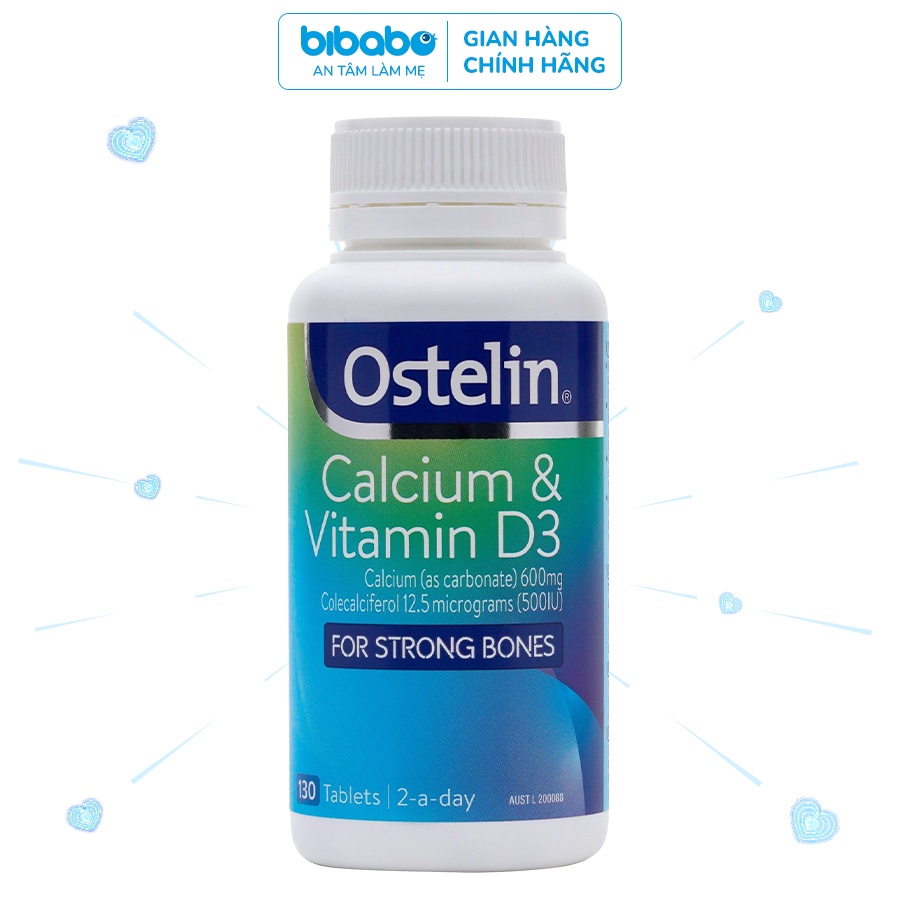 Viên uống bổ sung vitamin D và canxi Ostelin 130 viên cho mẹ bầu và sau sinh