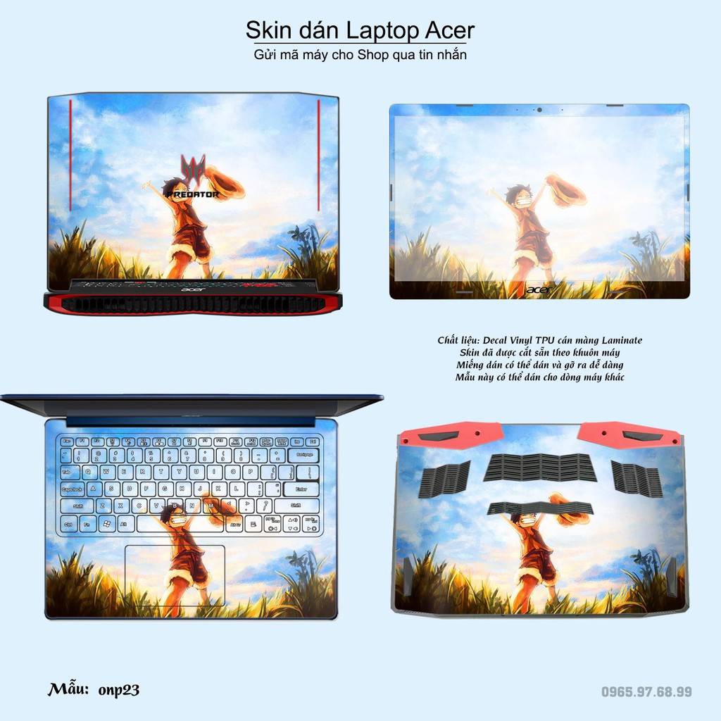 Skin dán Laptop Acer in hình One Piece nhiều mẫu 21 (inbox mã máy cho Shop)