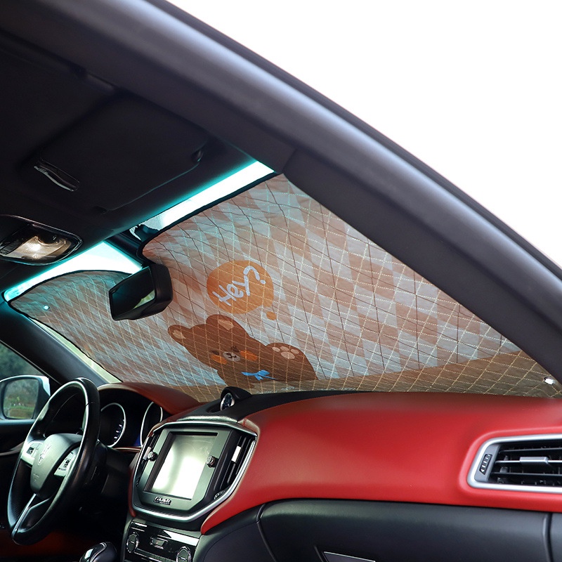 Tấm Che Nắng Cách Nhiệt Họa Tiết Hoạt Hình Trang Trí Nội Thất Xe Hơi