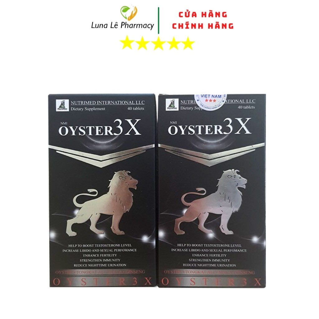 Oyster 3X Lọ 40 Viên Tăng Cường Sinh Lý Nam, Khoẻ Tinh Trùng, Bổ Thận Tráng Dương