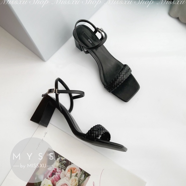 Giày sandal nữ quai thắt bím gót trụ 7cm thời trang MYSS - SD124