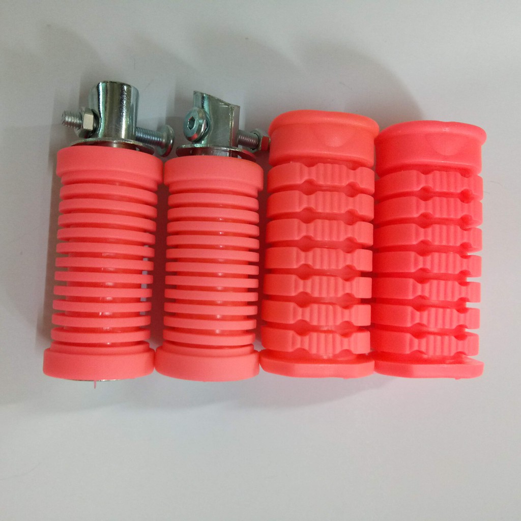 Bộ gác chân trước và sau cao su màu cho xe số