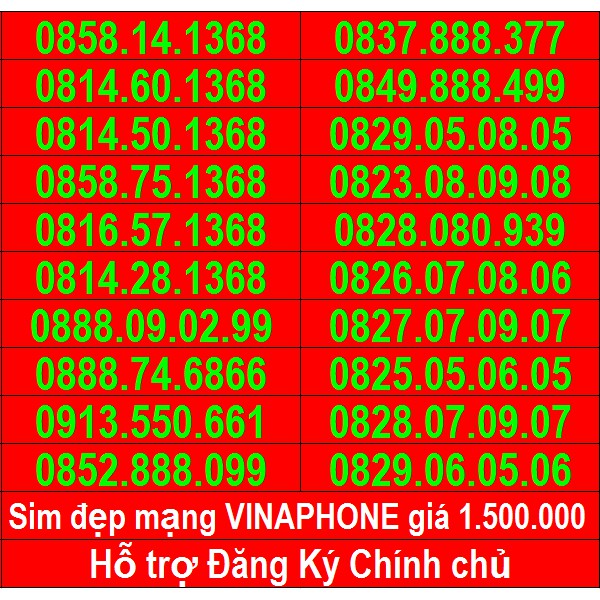 Số Đẹp Gánh Lặp Cặp Đảo Tiến Phong Thủy Năm Sinh Thần Tài Ông Địa Soi Gương Tam hoa... 1triệu500k Miễn phí ĐK chính chủ