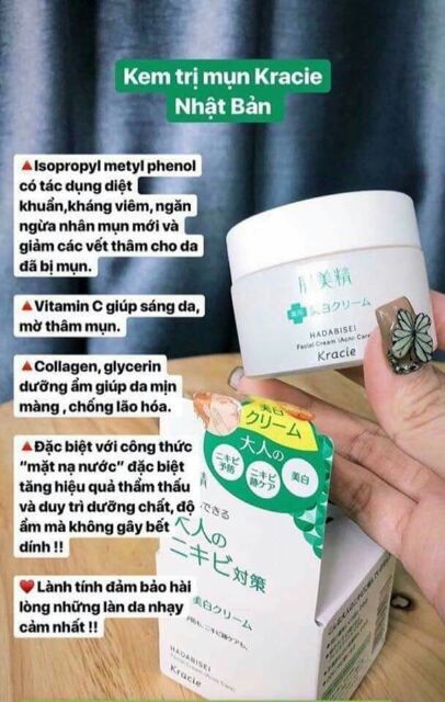 Kem trị mụn Kracie Nhật Bản Hadabisei Facial Cream ( Acne Care )