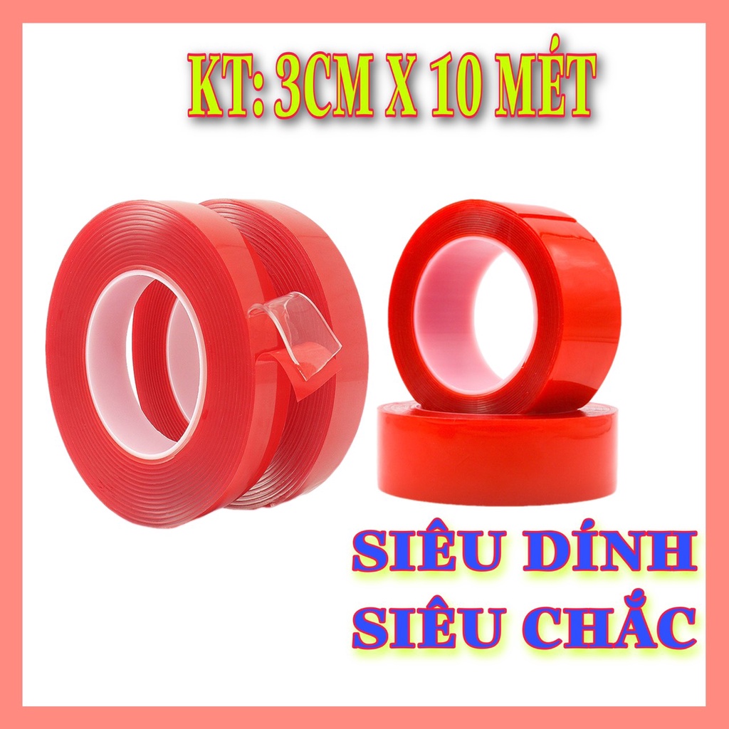 Keo cường lực 2 mặt trong suốt siêu dính - Băng keo 3M chuyên dụng ô tô siêu chắc