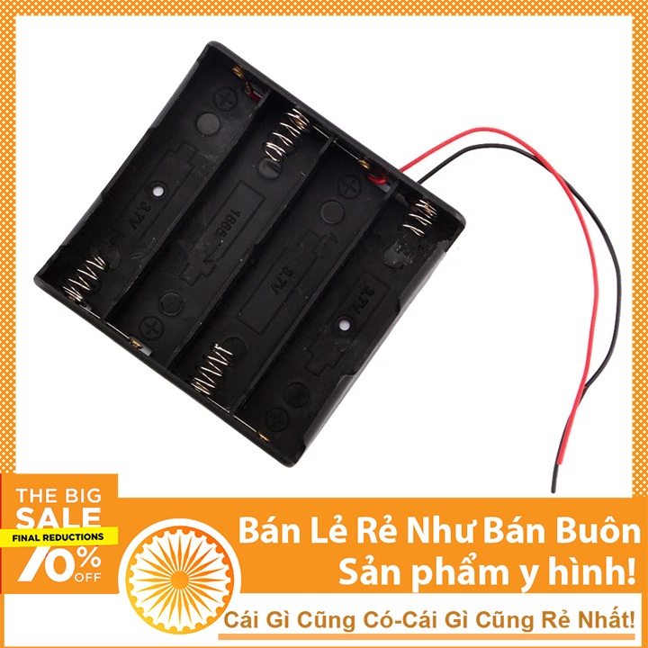Đế Pin Ultrafire 18650 4 Pin Nối Tiếp Có Dây