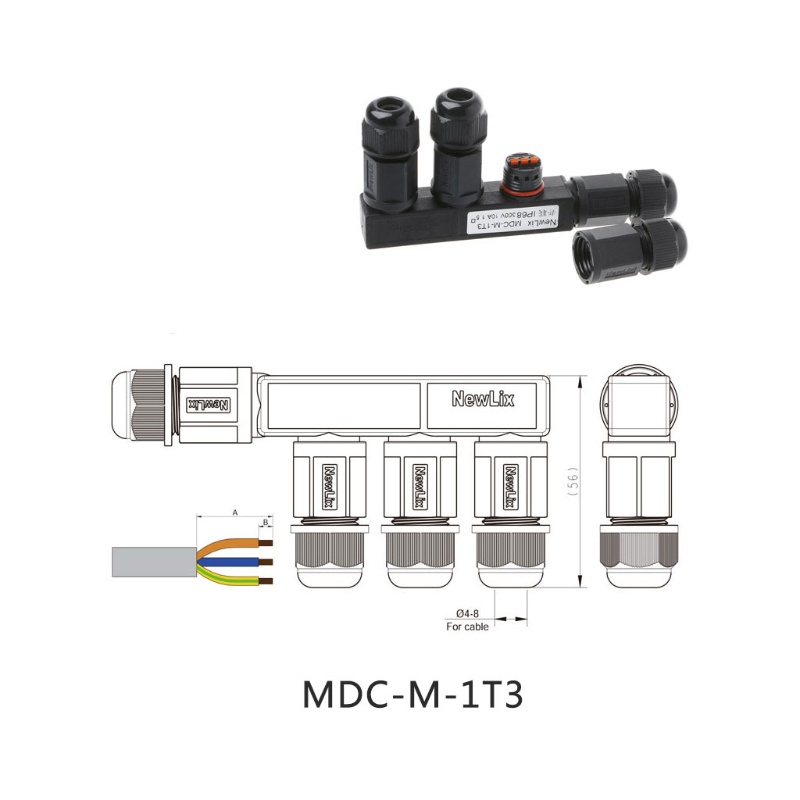 Đầu Nối Dây Điện Chống Thấm Nước IP68 2 Chấu 3 Pin Chuyên Dụng Cao Cấp