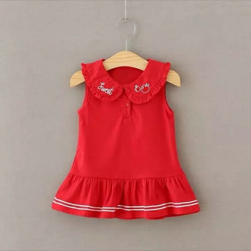 MẪU MỚI | ĐẦM CỔ SEN CHERRY ĐUÔI CÁ 2 SỌC CỰC XINH CHO BÉ YÊU 8-18KG