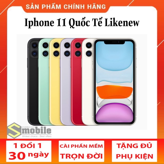 Điện thoại iphone 11 64G bản Quốc tế đẹp sẵn hàng tại Smobilevn - Smobilevn.com